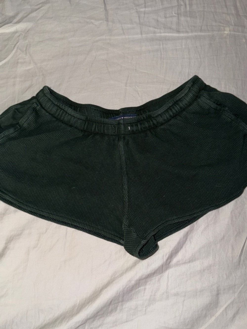 Brandy Melville Dark Green Waffle-Knit Bike Shorts